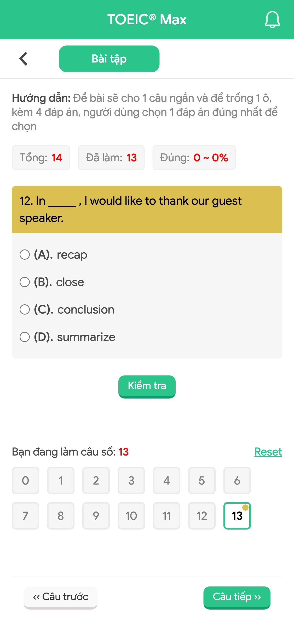 12. In _____ , I would like to thank our guest speaker.