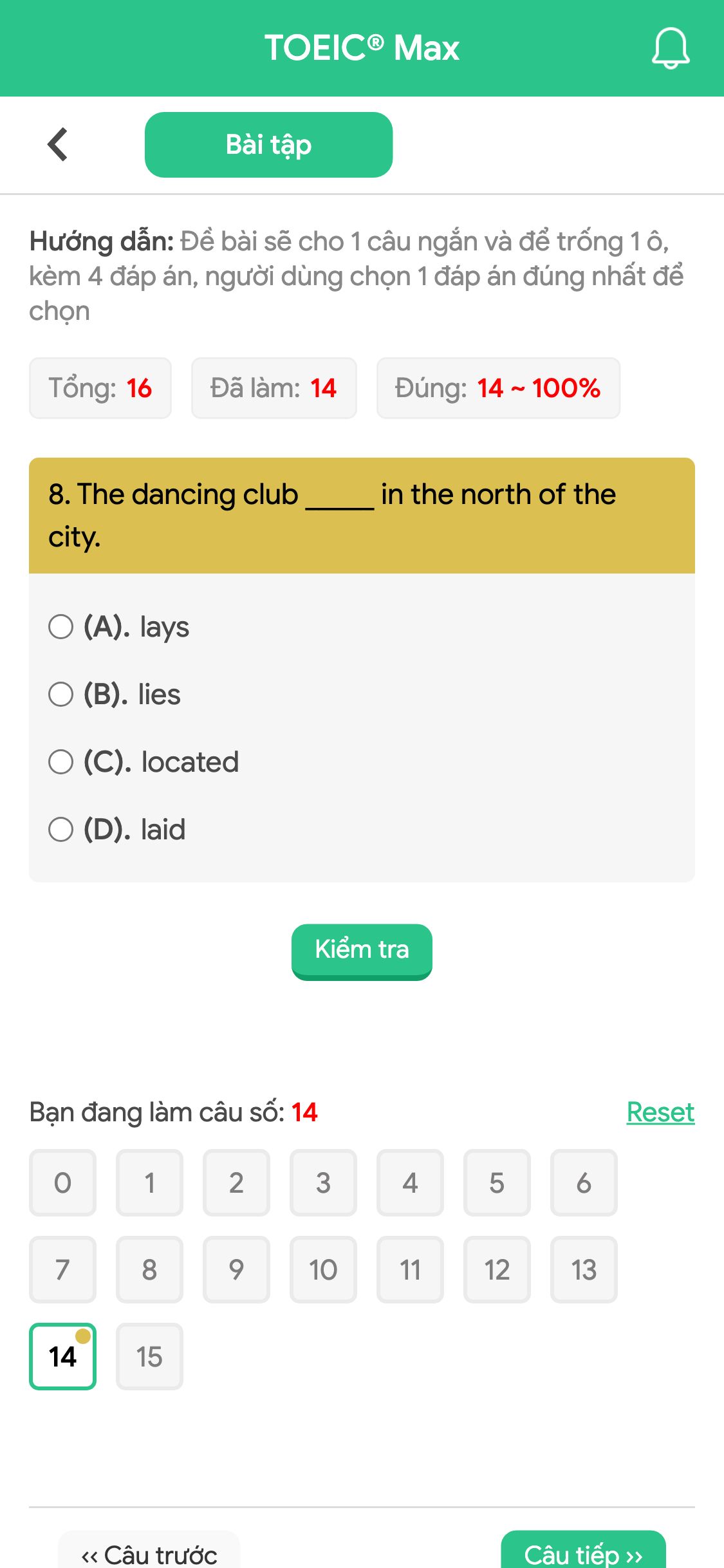 8. The dancing club _____ in the north of the city.