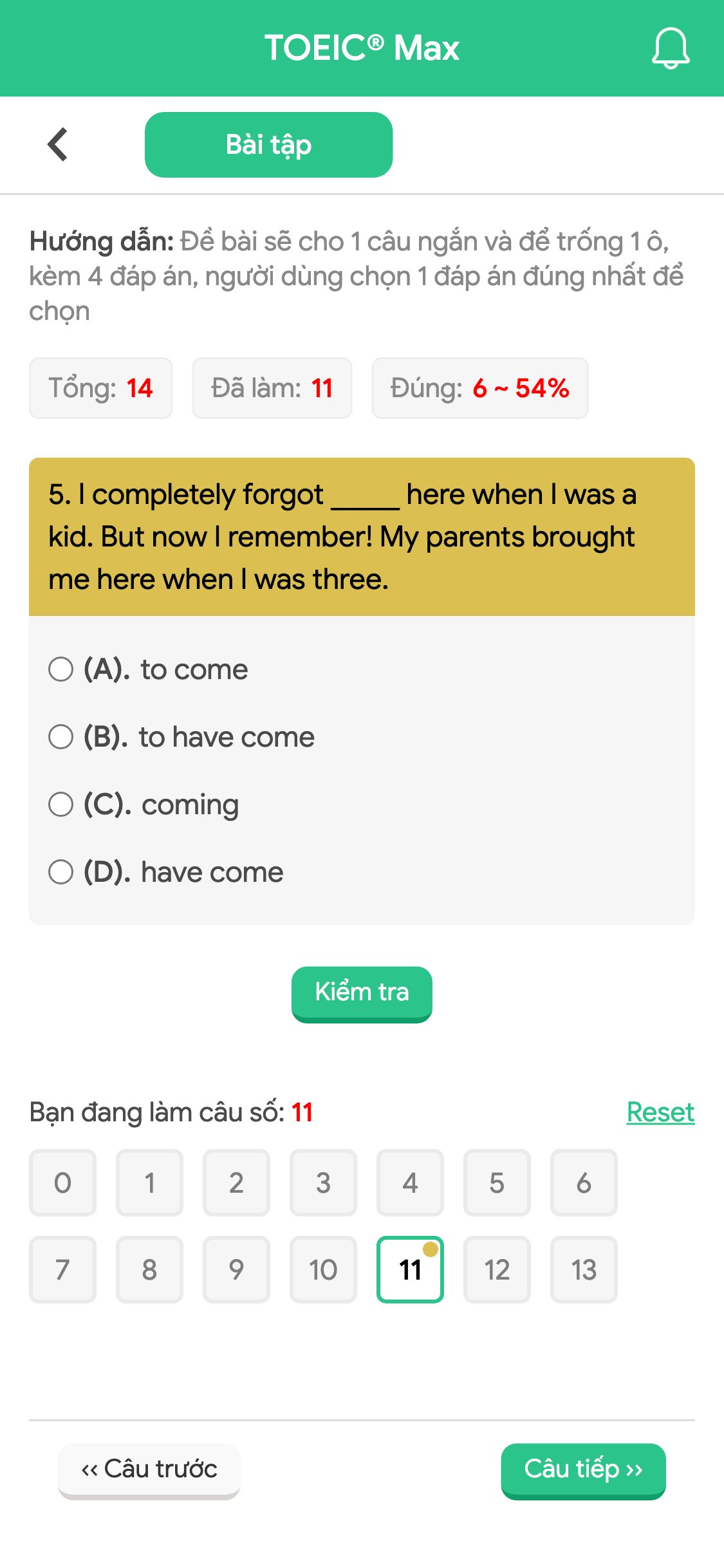 5. I completely forgot _____ here when I was a kid. But now I remember! My parents brought me here when I was three.