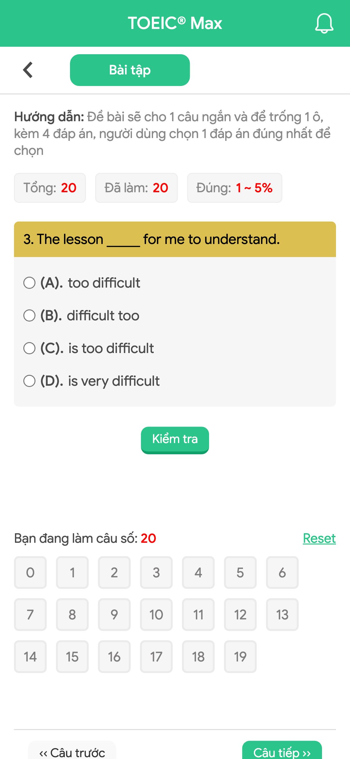 3. The lesson _____ for me to understand.