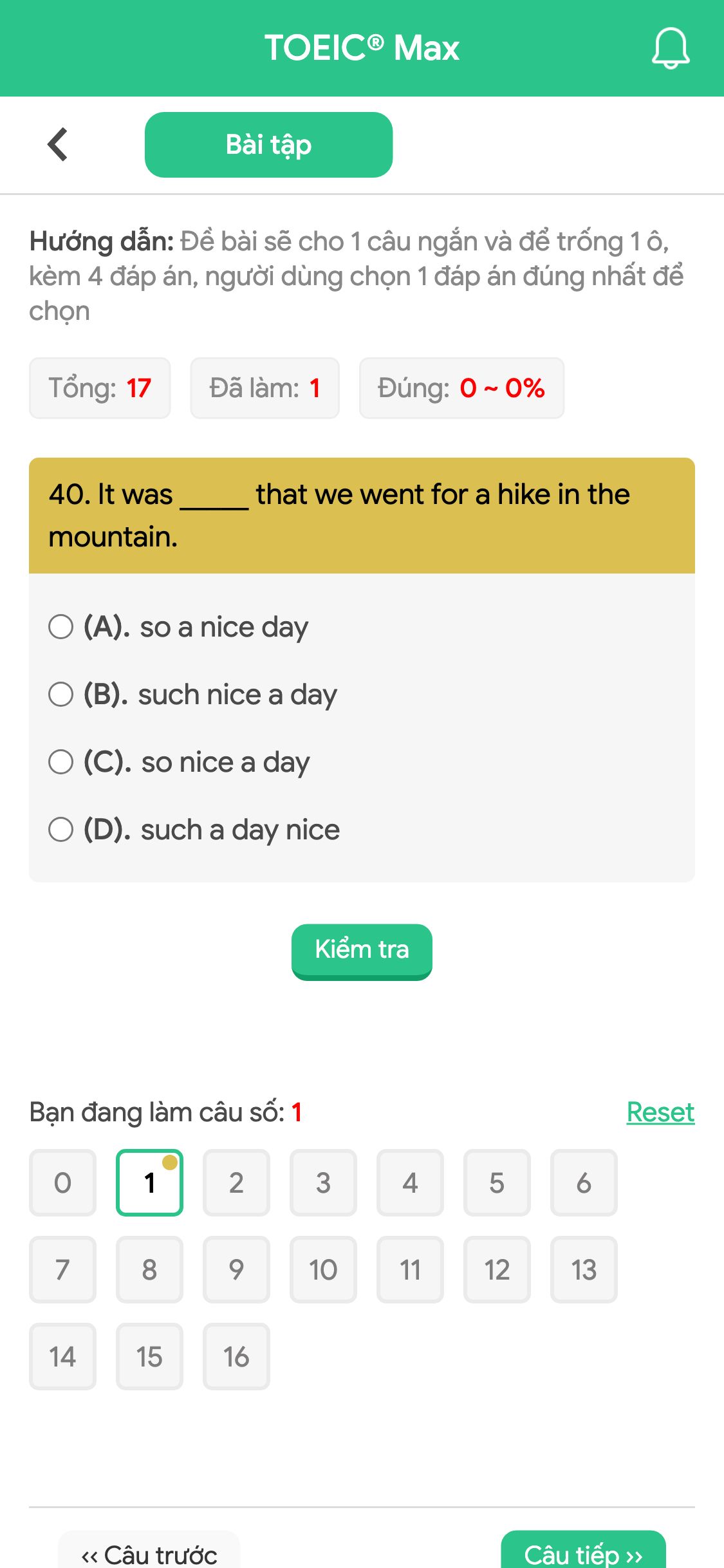 40. It was _____ that we went for a hike in the mountain.