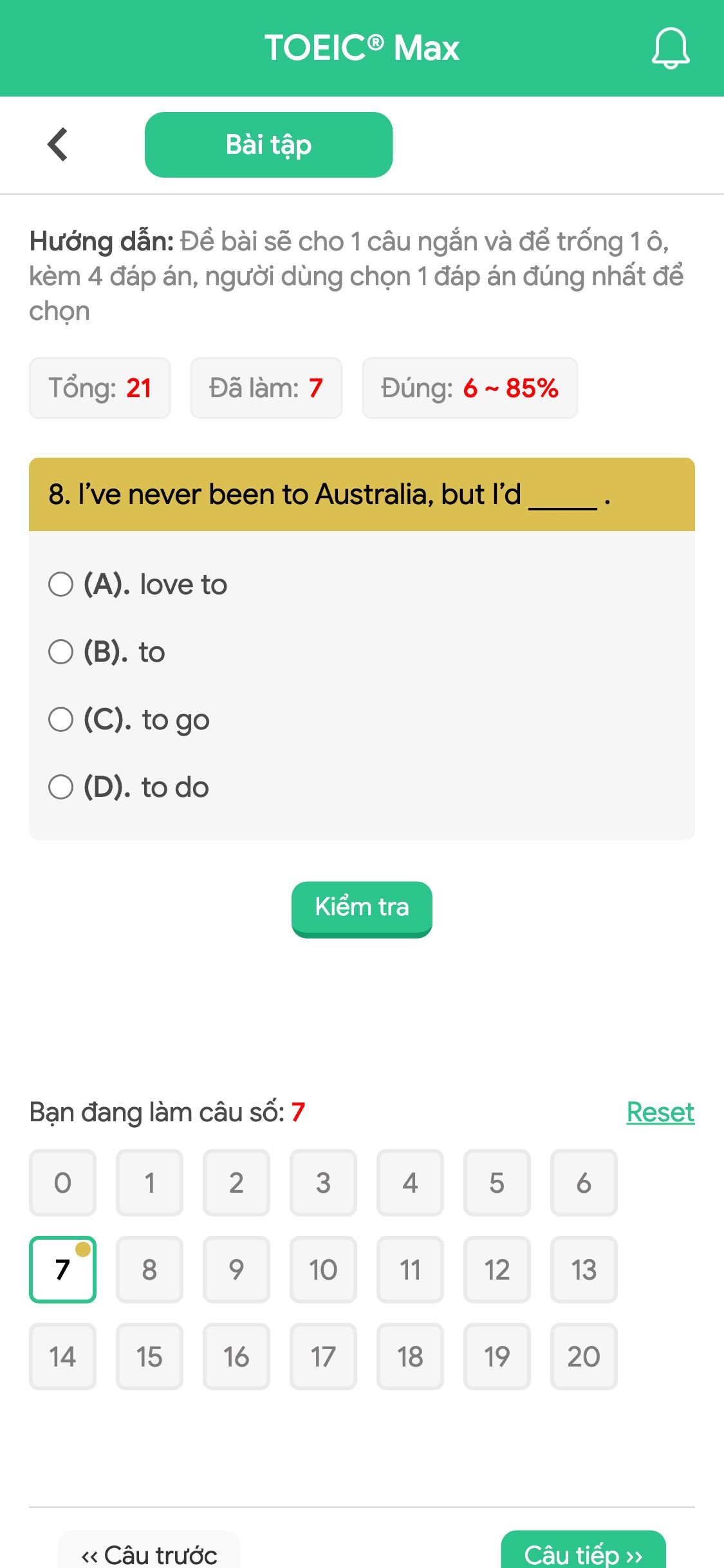 8. I’ve never been to Australia, but I’d _____ .