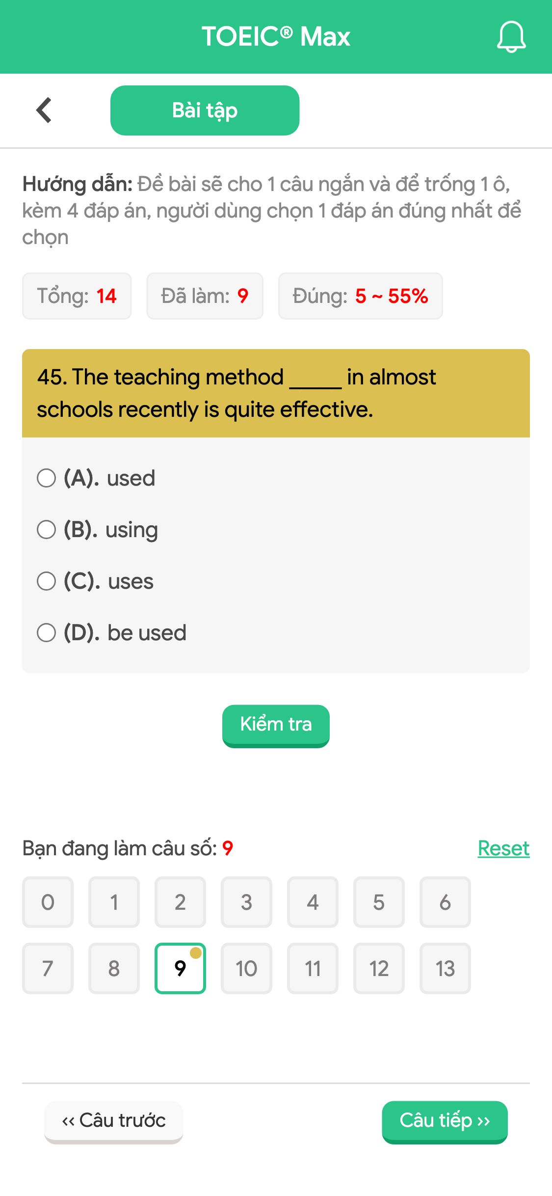45. The teaching method _____ in almost schools recently is quite effective.
