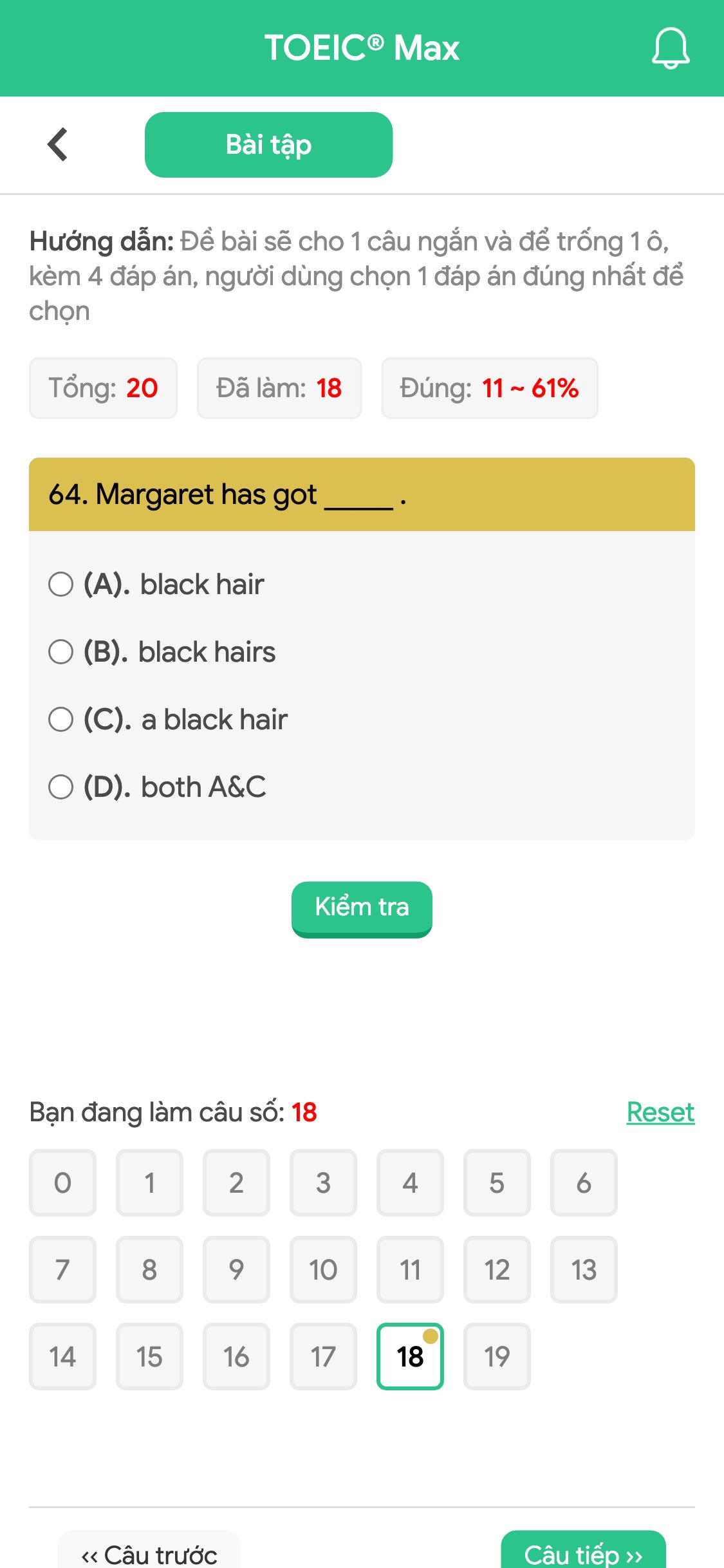 64. Margaret has got _____ .