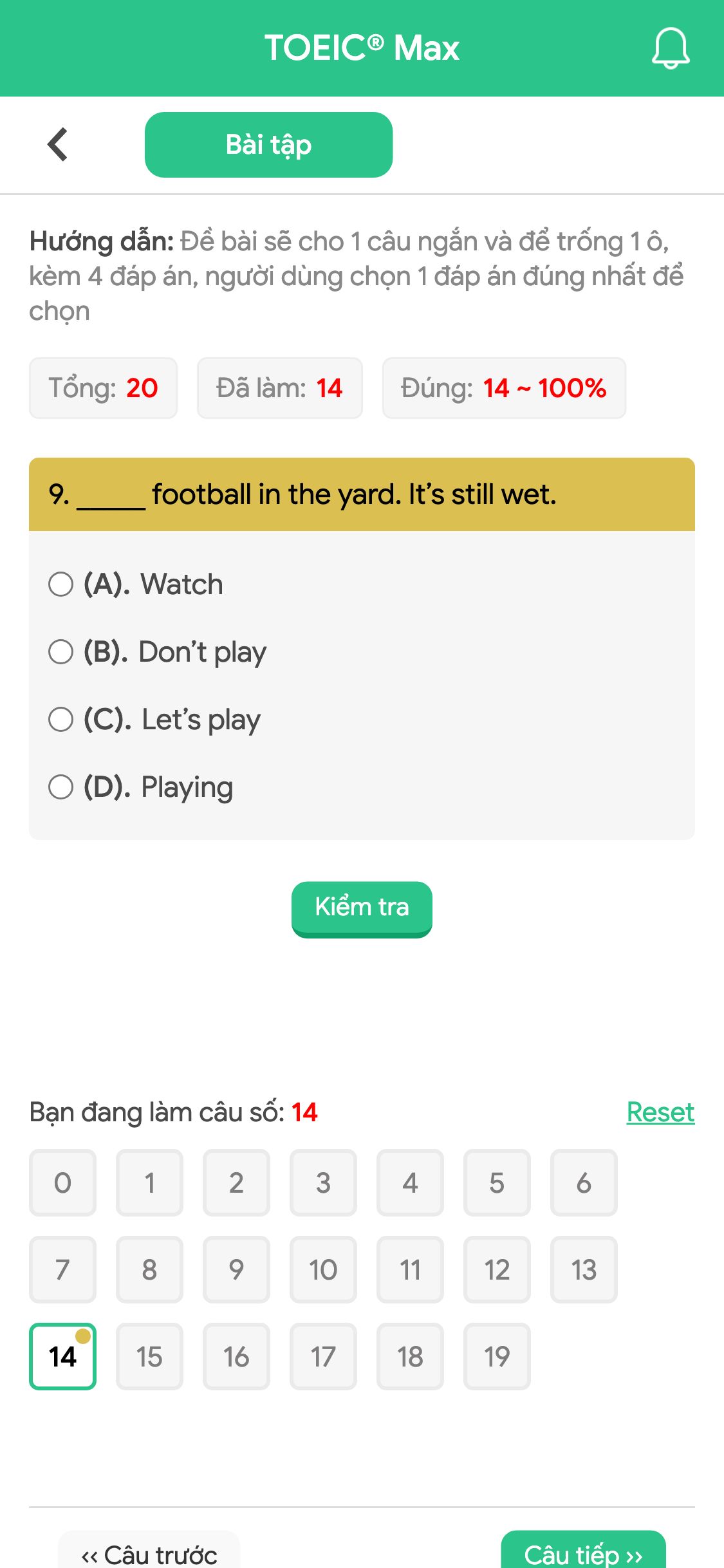 9. _____ football in the yard. It’s still wet.