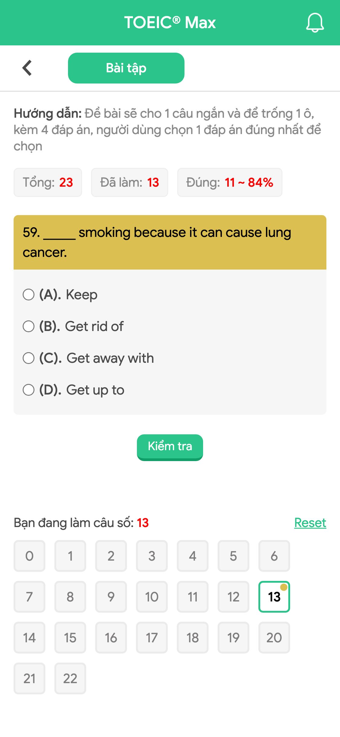 59. _____ smoking because it can cause lung cancer.