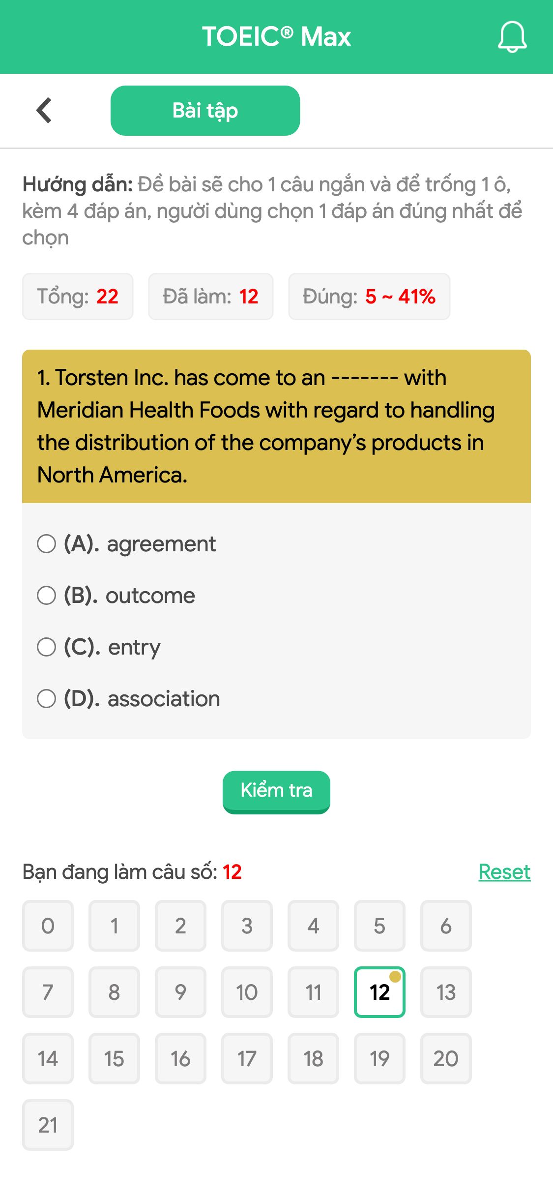 1. Torsten Inc. has come to an ------- with Meridian Health Foods with regard to handling the distribution of the company’s products in North America.
