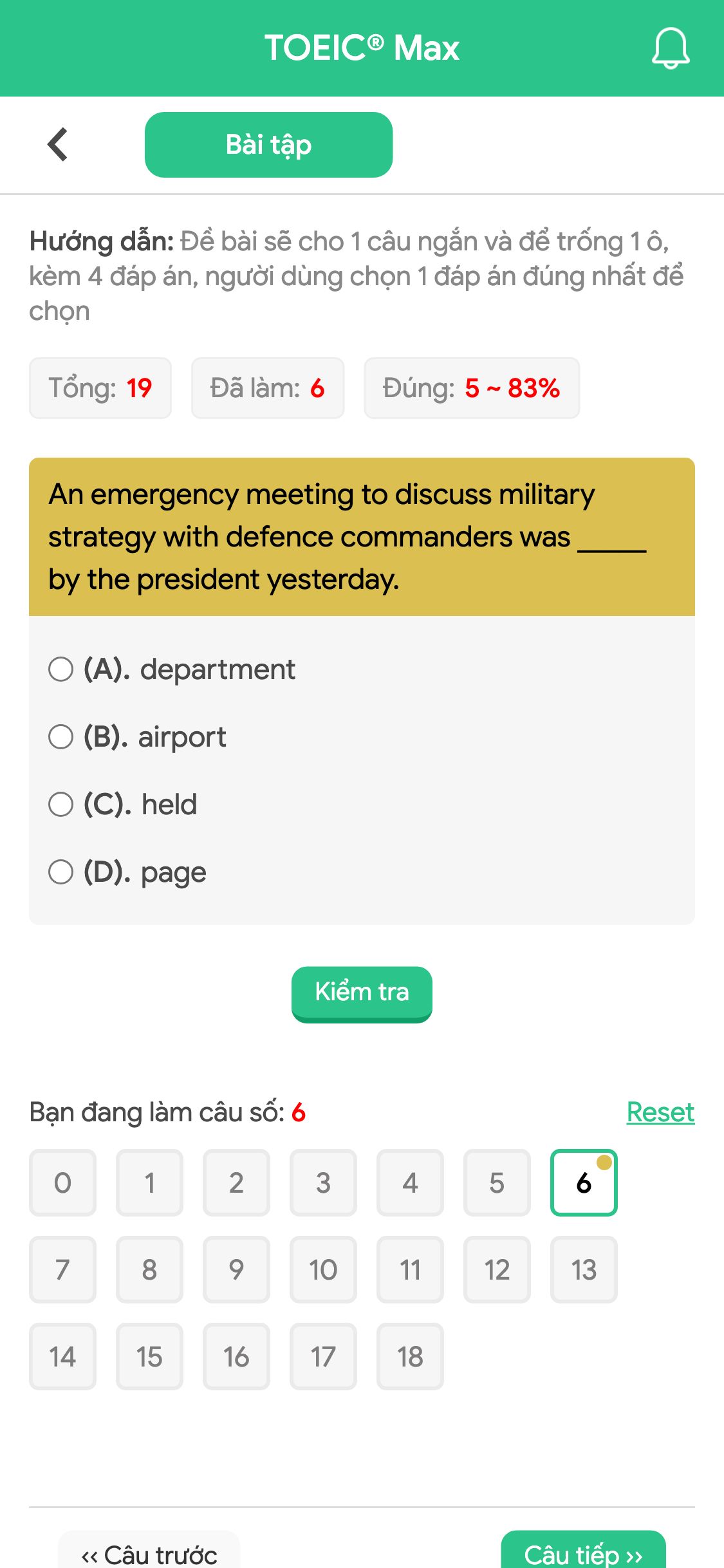 An emergency meeting to discuss military strategy with defence commanders was _____ by the president yesterday.