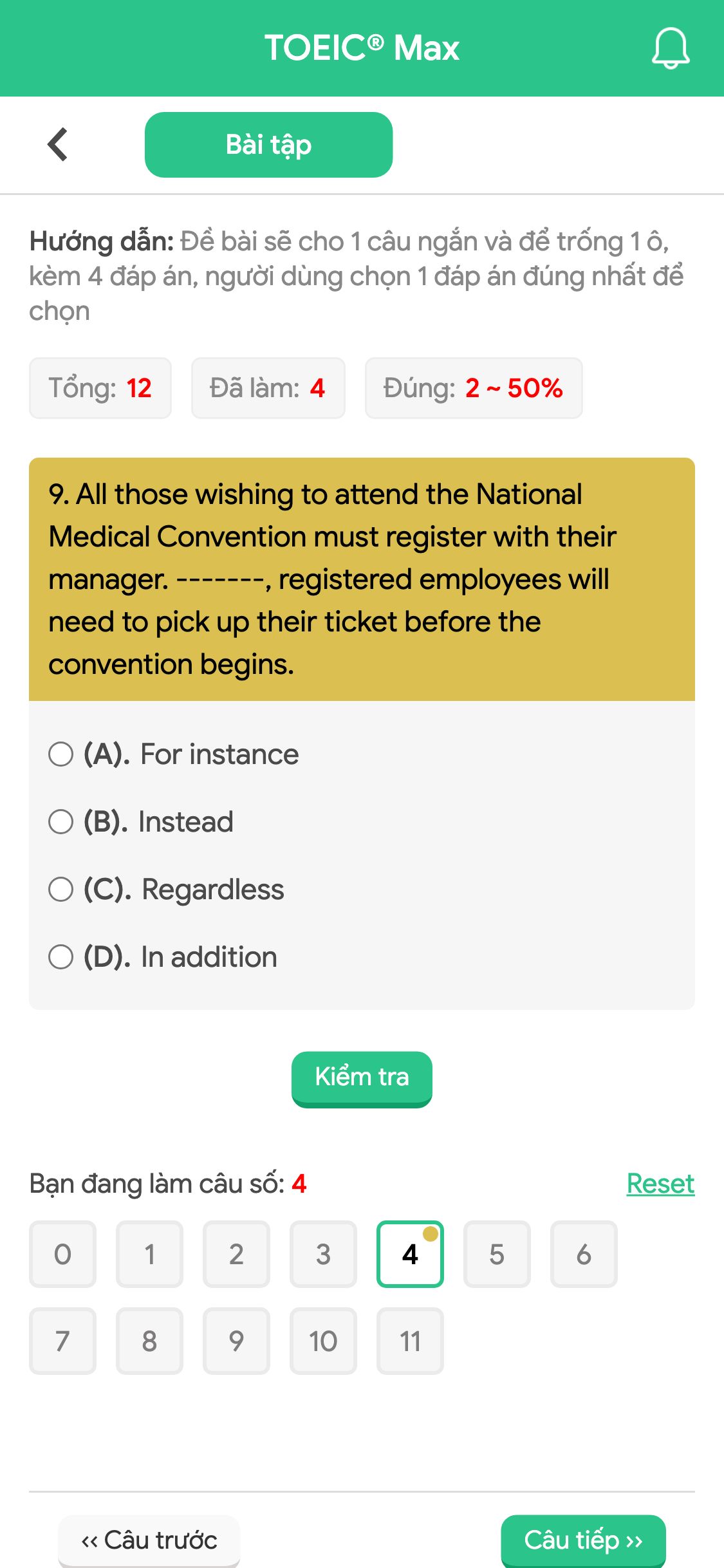 9. All those wishing to attend the National Medical Convention must register with their manager. -------, registered employees will need to pick up their ticket before the convention begins.