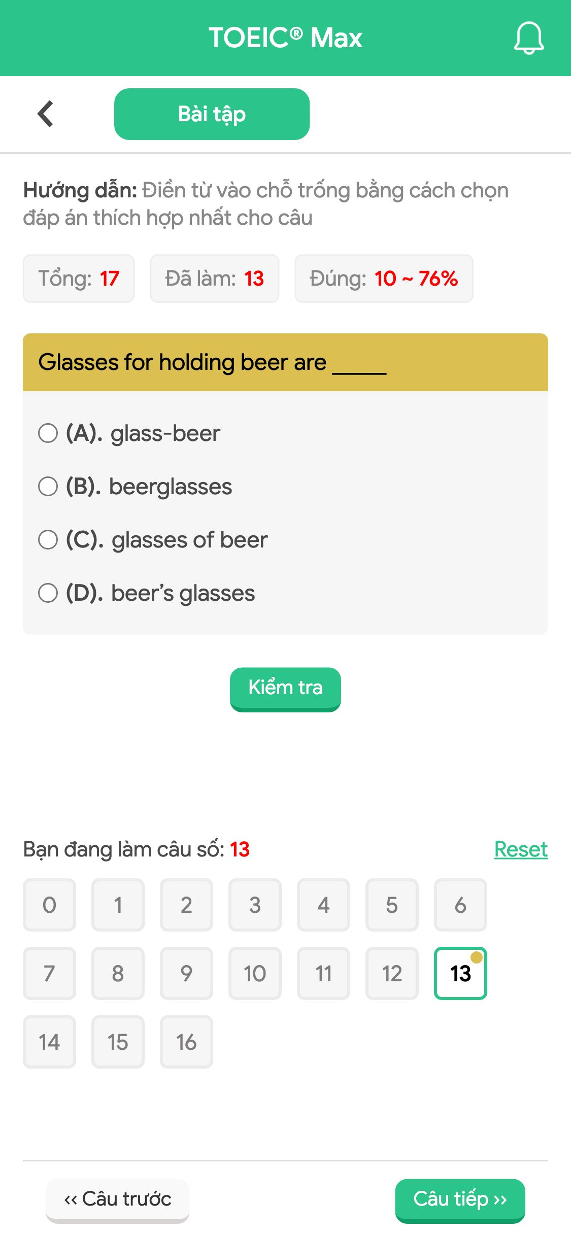 Glasses for holding beer are _____