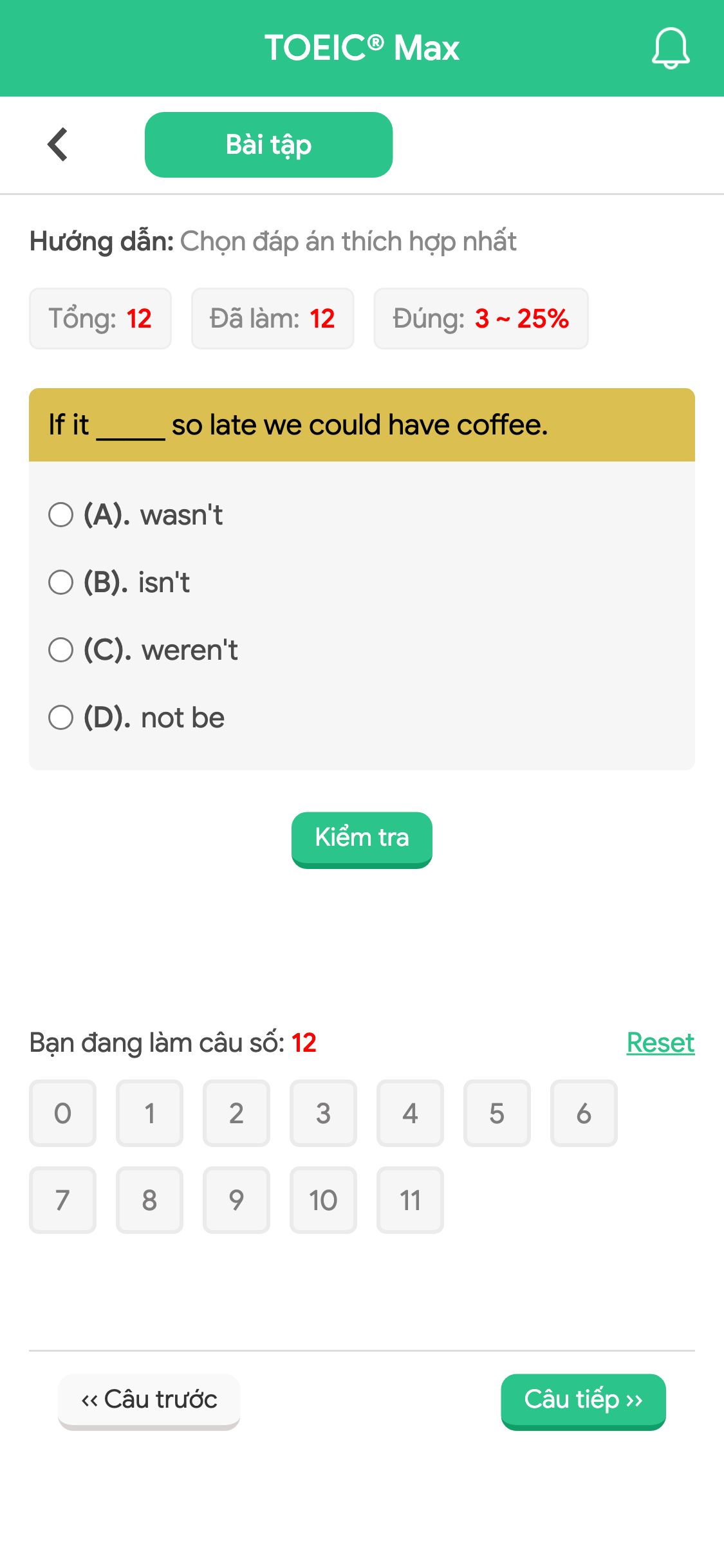 If it _____ so late we could have coffee.